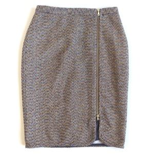 J. Crew Zip-front pencil skirt in sparkle tweed